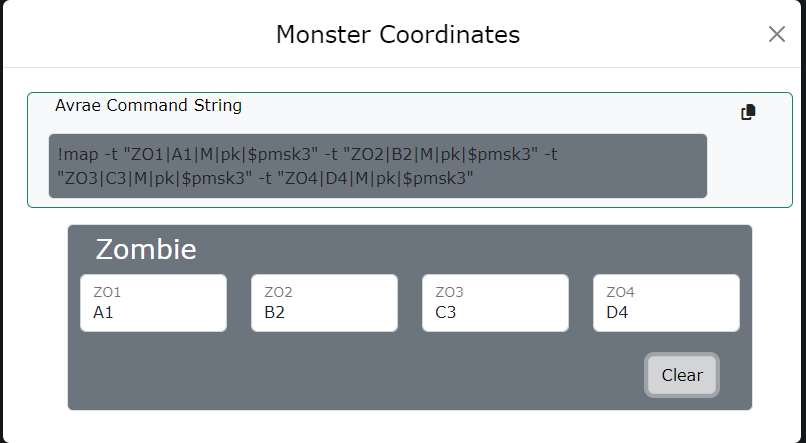 Monster Coordinates